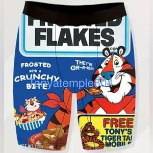 Quick-Dry Men's Novelty Boxer Brief Elastic Underwear Cartoon & Food Print Large